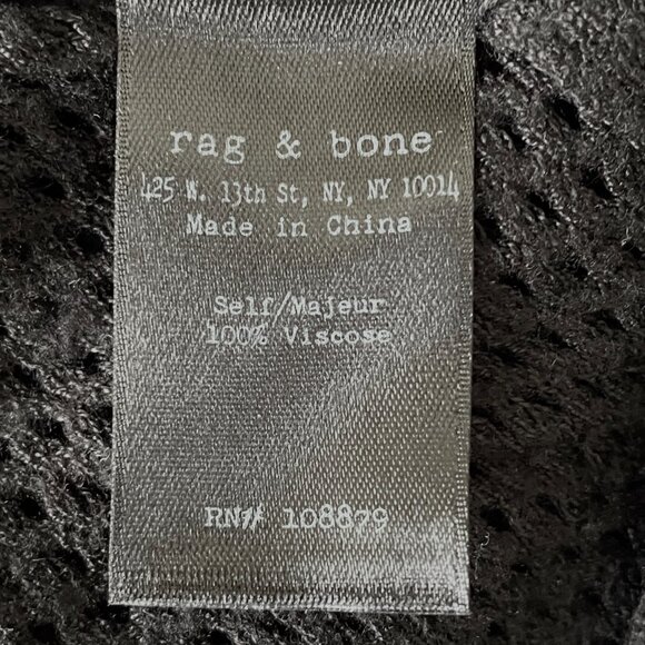 Rag & Bone Black Mesh Sheer Knit Sweater-Small - Picture 5 of 10